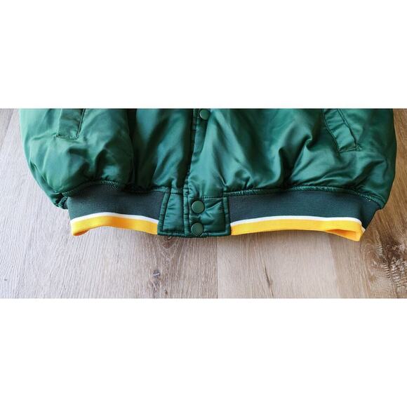 Green Bay Packers  Starter Enforcer Satin  Varsity Full-Snap Jacket - Green/Gold - Picture 6 of 16